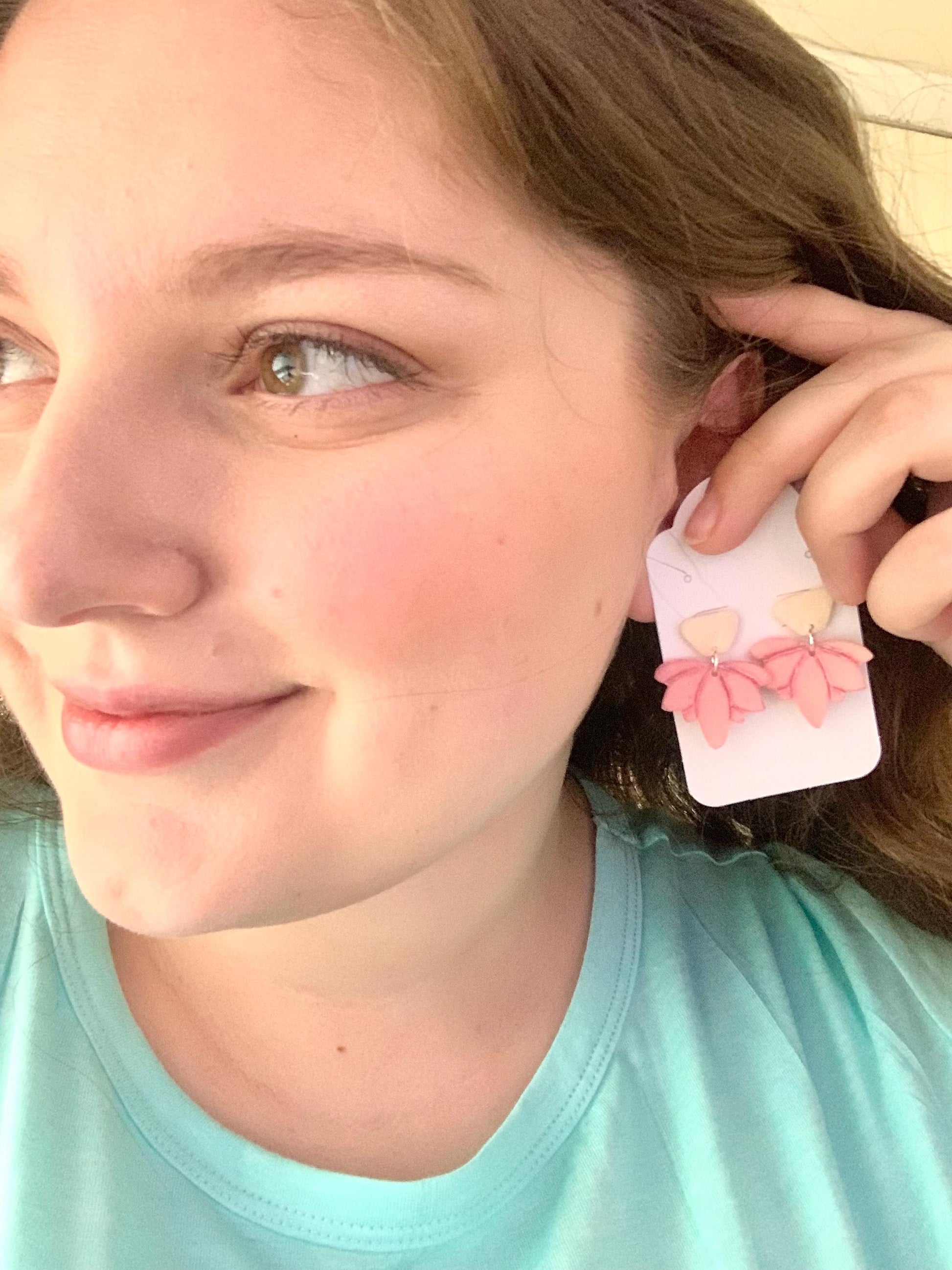 Pink Lotus dangles